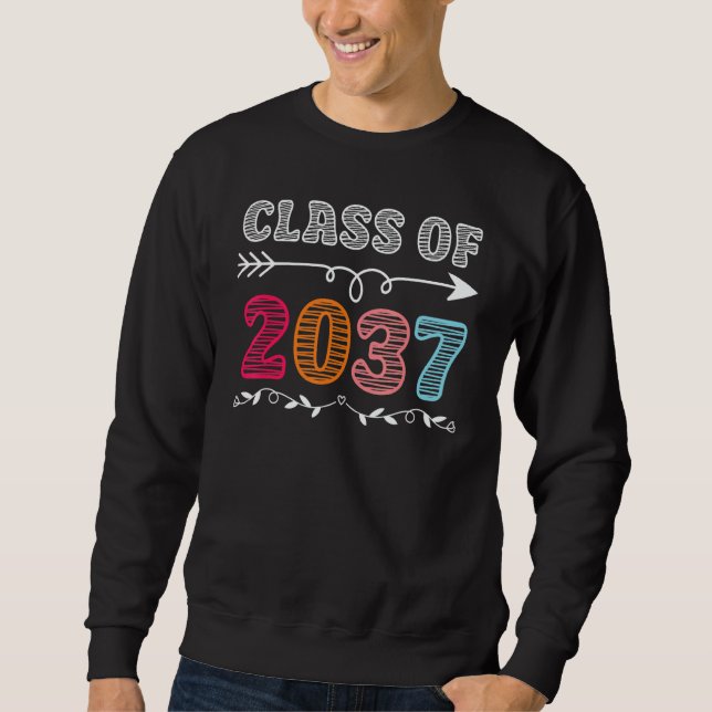 Class of 2037 Grow With Me First Day of School Gra Sweatshirt (Vorderseite)