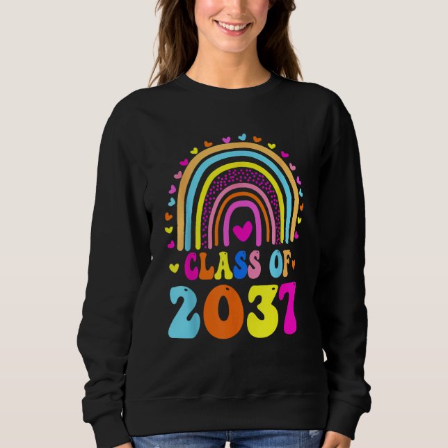 Class Of 2037 Grow With Me Kindergarten Graduation Sweatshirt (Vorderseite)