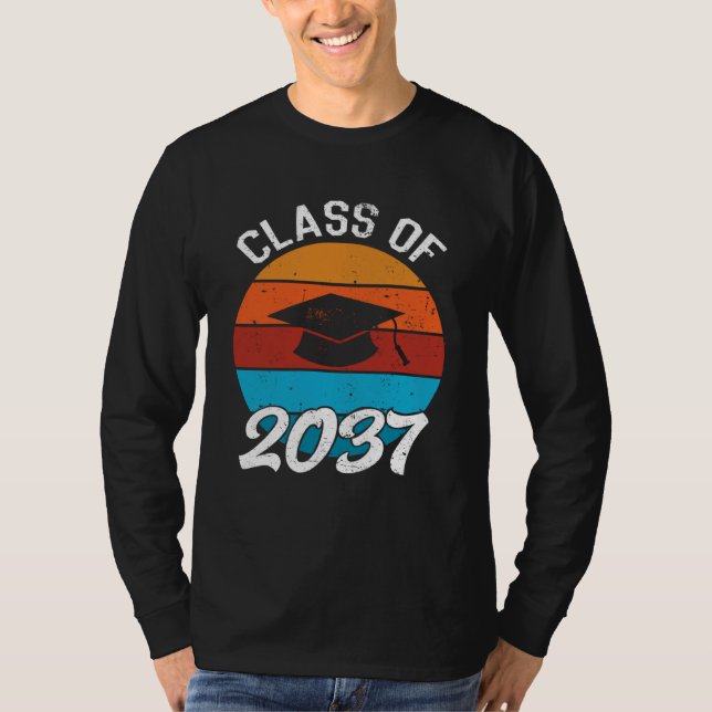 Class Of 2037 Kindergarten Graduate Graduation Gir T-Shirt (Vorderseite)