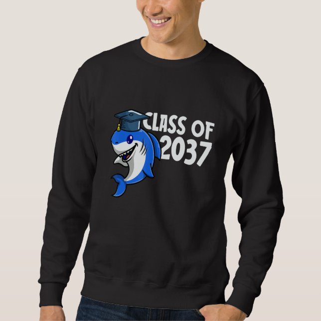 Class Of 2037 Shark Graduate Pre K Kindergarten Pr Sweatshirt (Vorderseite)