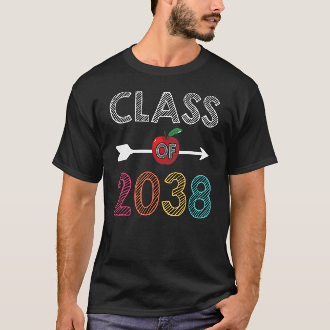 Class Of 2038  Pre K Graduate Preschool Graduation T-Shirt (Vorderseite)