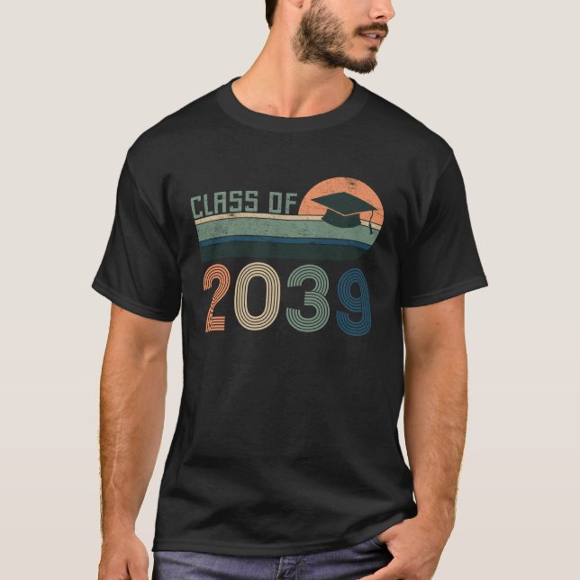 Class Of 2039 Kids Support Kindergarten To Graduat T-Shirt (Vorderseite)