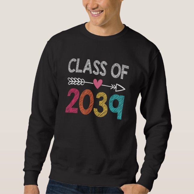 Class Of 2039 Kindergarten Pre K Grow With Me Grad Sweatshirt (Vorderseite)