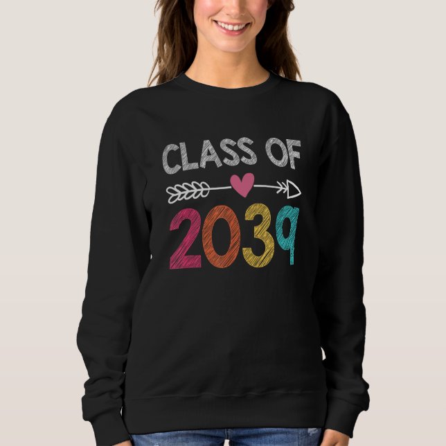 Class Of 2039 Kindergarten Pre K Grow With Me Grad Sweatshirt (Vorderseite)