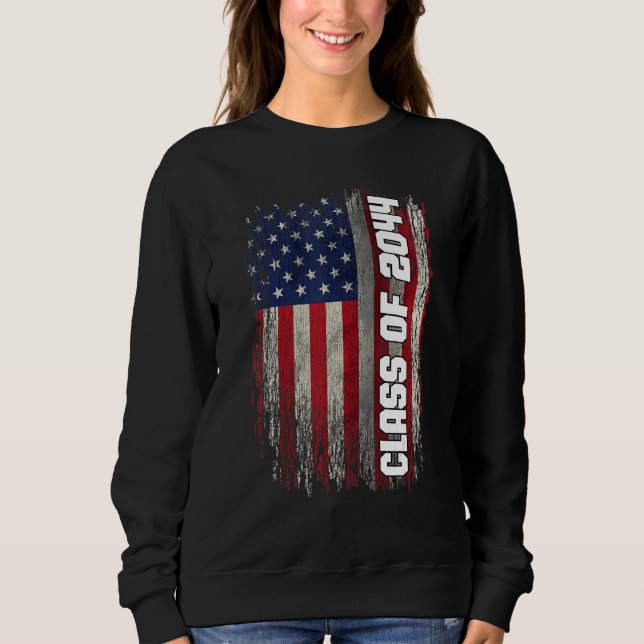 Class of 2044  Senior 2044 USA American Flag Sweatshirt (Vorderseite)