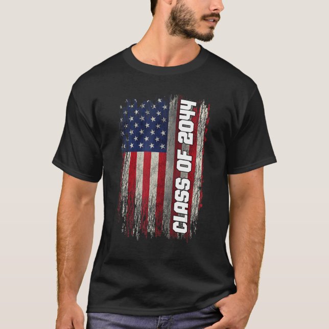 Class of 2044  Senior 2044 USA American Flag T-Shirt (Vorderseite)