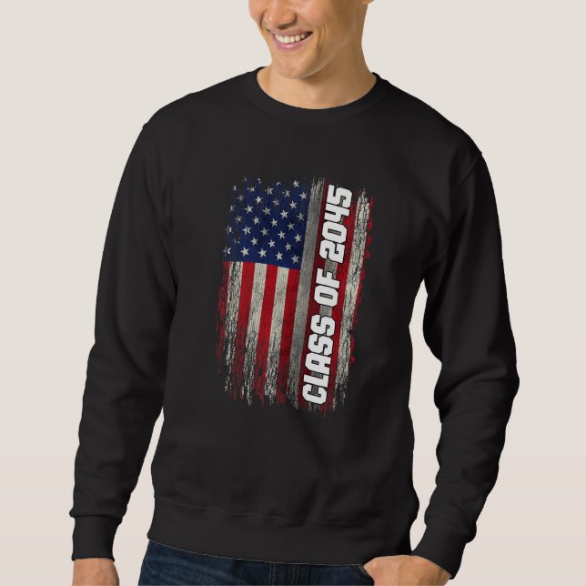 Class of 2045 Senior 2045 USA American Flag Sweatshirt (Vorderseite)