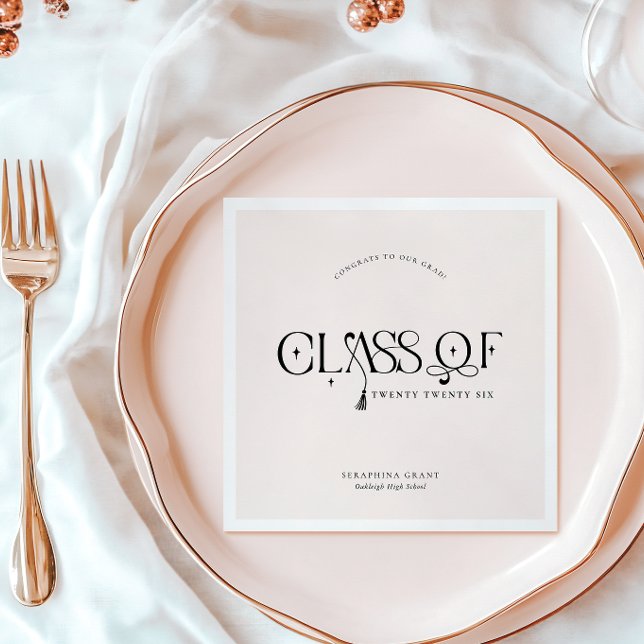 Class Of | Modern Personalized Graduation Party Serviette (Von Creator hochgeladen)