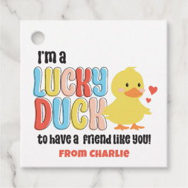 Class Valentines Lucky Duck Rubber Ducky Geschenkanhänger