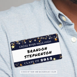 Class Wiedersehen Navy Bue Gold Stars Name Tag