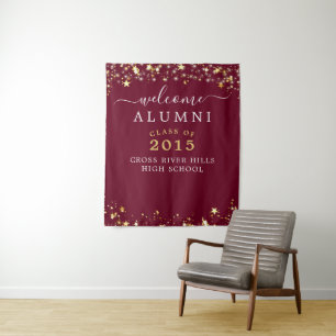 Class Wiedersehen Welcome Alumni Burgundy Gold Sta Wandteppich