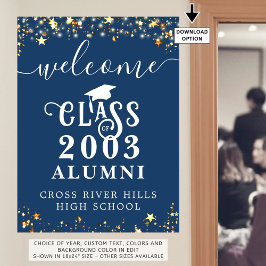 Class Wiedersehen Welcome Blue Gold Stars Custom Poster