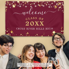 Class Wiedersehen Welcome Burgundy Maroon Gold Sta Banner