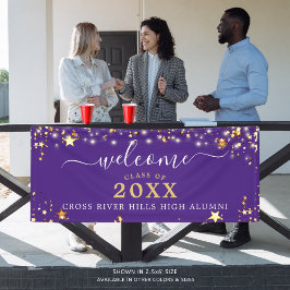 Class Wiedersehen Welcome Lila Gold Stars Banner