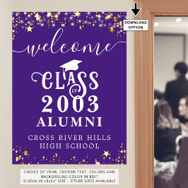 Class Wiedersehen Welcome Lila Gold Stars Custom Poster