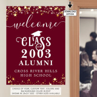Class Wiedersehen Welcome Maroon Gold Stars Custom