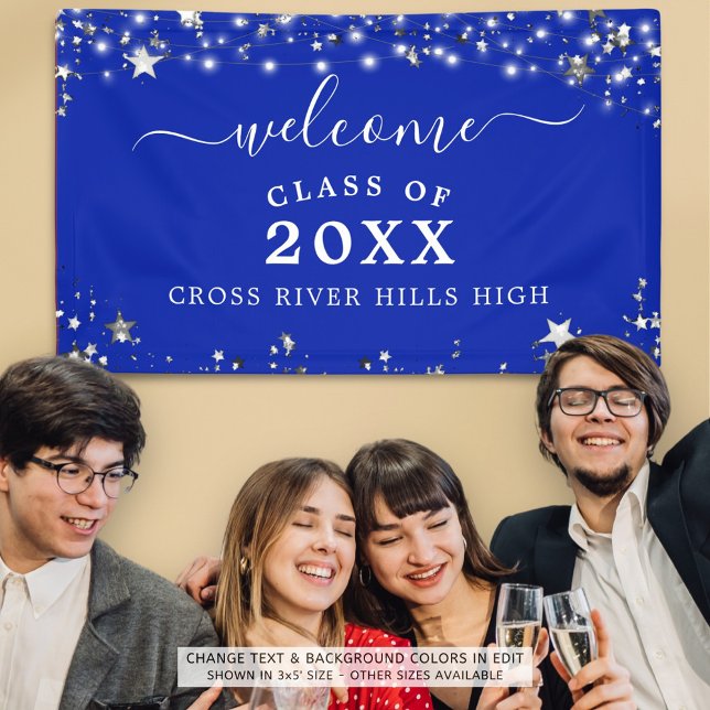 Class Wiedersehen Welcome Royal Blue Stars Lights Banner (Von Creator hochgeladen)