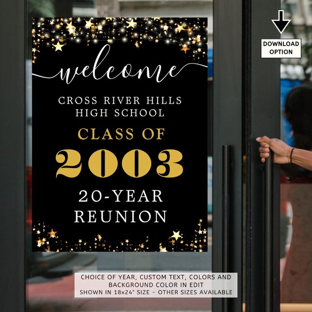 Class Wiedersehen Year Welcome Black Gold Stars Poster (Von Creator hochgeladen)