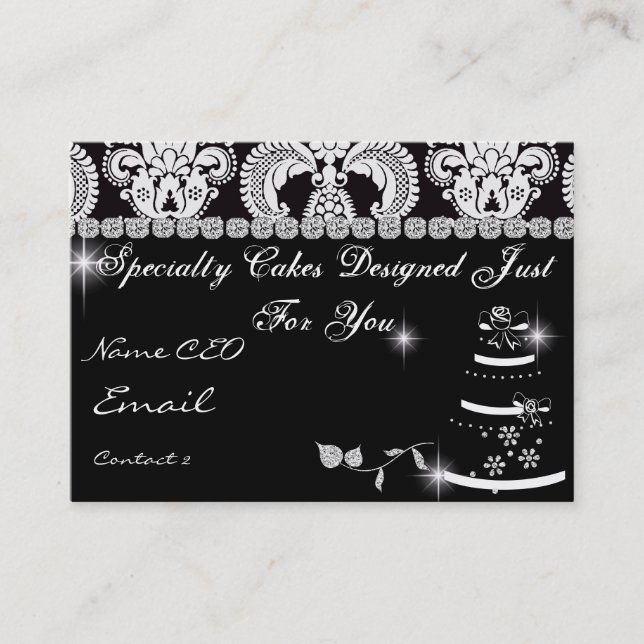 Classbling BAKERY Business Card Damask Design Visitenkarte (Vorderseite)
