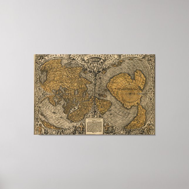Classic 1531 Antique World Map by Oronce Fine Leinwanddruck (Vorderseite)
