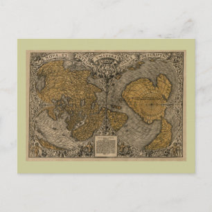 Classic 1531 Antique World Map by Oronce Fine Postkarte