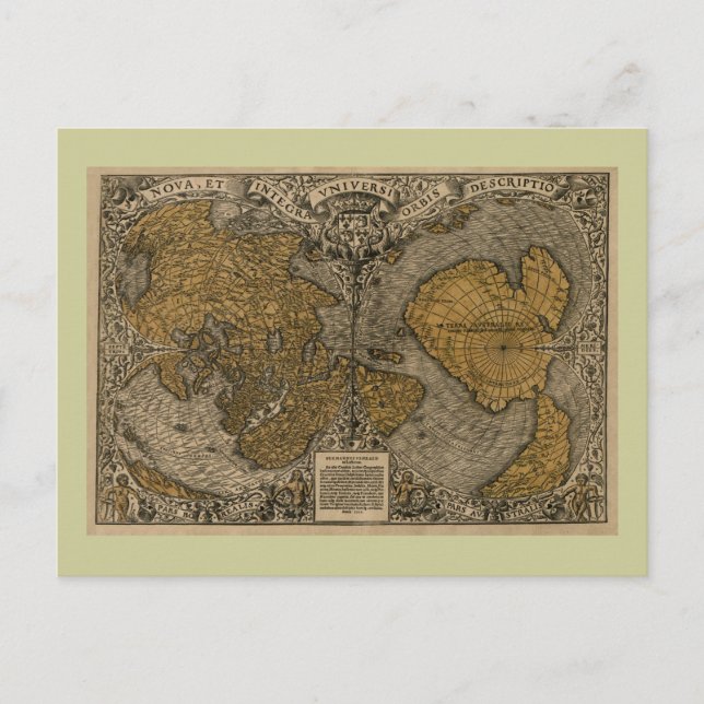 Classic 1531 Antique World Map by Oronce Fine Postkarte (Vorderseite)