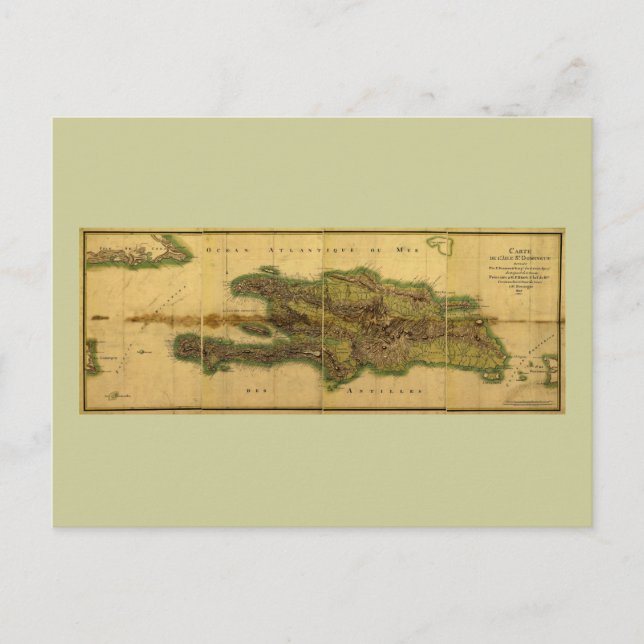 Classic 1805 Antike Karte von Hispaniola (Vorderseite)