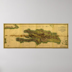 Classic 1805 Antike Karte von Hispaniola Poster