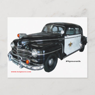 Classic_1947_Plymouth_Police_Car_texturisiert Postkarte