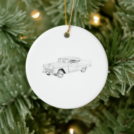 Classic 1955 Chevy Bel Air Pencil Zeichnend Keramikornament