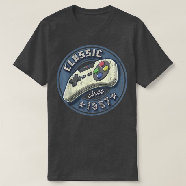 Classic 1957 65th Birthday Retro Video Game Contro T-Shirt (Design vorne)