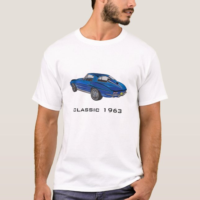 Classic 1963 Blue Corvette T - Shirt (Vorderseite)