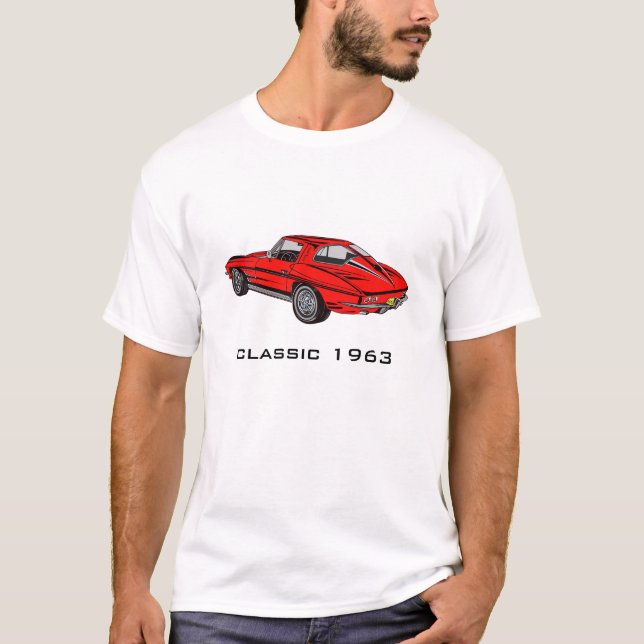 Classic 1963 Red Corvette T - Shirt (Vorderseite)