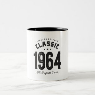 Classic 1964 - 58. Geburtstag Vintag Zweifarbige Tasse