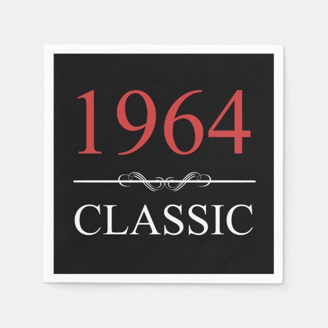 Classic 1964 60. Geburtstag Serviette (Vorderseite)
