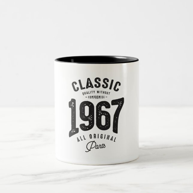 Classic 1967 - 55. Geburtstag Retro Vintag Zweifarbige Tasse (Mittel)