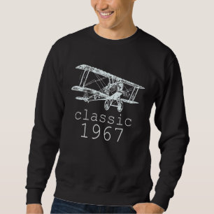 Classic 1967 Vintag Biplane Aviation 55. Birthda Sweatshirt