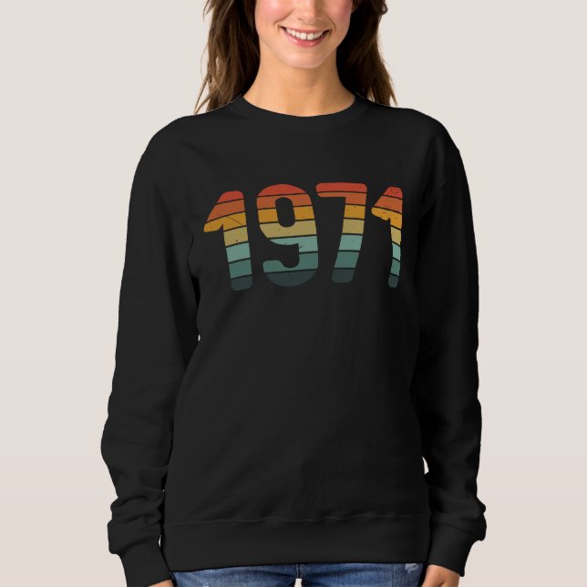 Classic 1971  BDay Vintage Sunset Sweatshirt (Vorderseite)