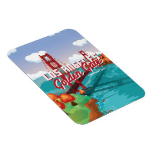 Classic 1980er L.A Golden Gate Video Box Art Magnet