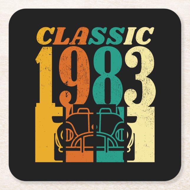 Classic 1983 42nd Birthday Rechteckiger Pappuntersetzer (Vorderseite)