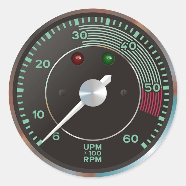 Classic 356 rev-Theke, alter, luftgekühlter Sportw Runder Aufkleber (Vorderseite)