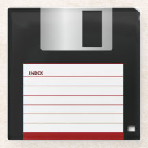 Classic 3,5" Red Floppy Disc Glass Untersetzer