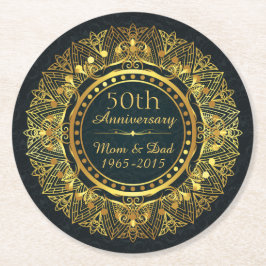 Classic 50. Hochzeitstag Runder Pappuntersetzer