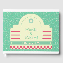 Classic 50er Diner Graphic Wedding Guest Book Gästebuch