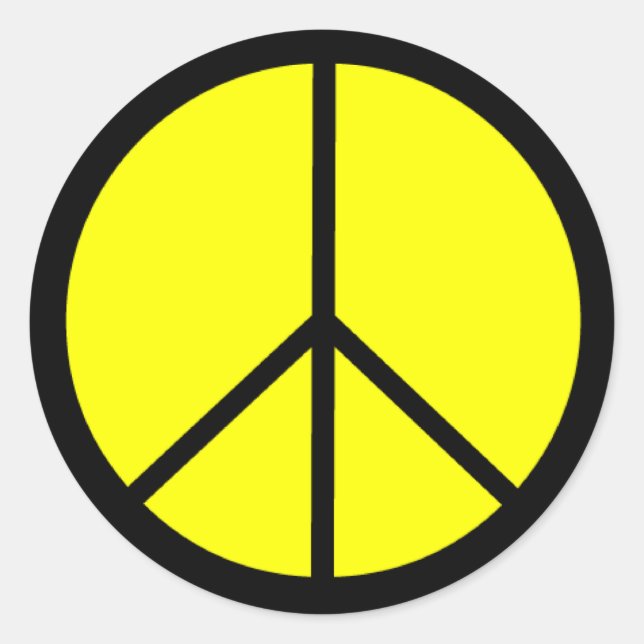 Classic 60er Groovy Peace Symbol Runder Aufkleber (Vorderseite)