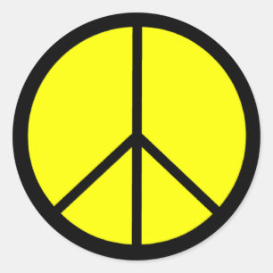 Classic 60er Groovy Peace Symbol Runder Aufkleber