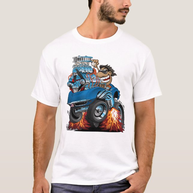Classic '69 American Sports Car Cartoon T-Shirt (Vorderseite)
