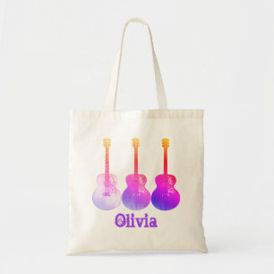 Classic Acoustic Guitar Pink Pop Tragetasche