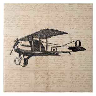 Classic Airplane Antique Aviation Art Paper Fliese