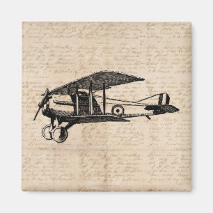 Classic Airplane Antique Aviation Art Paper Magnet